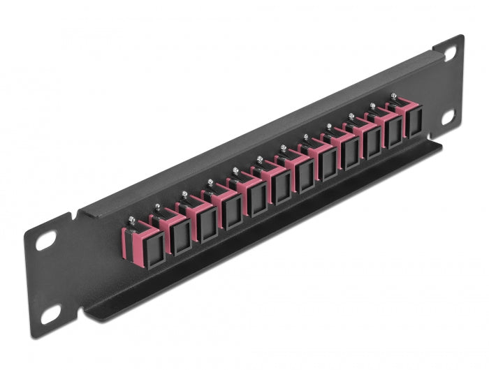 Delock 10″ LWL Patchpanel 12 Port SC Simplex violett 1 HE schwarz