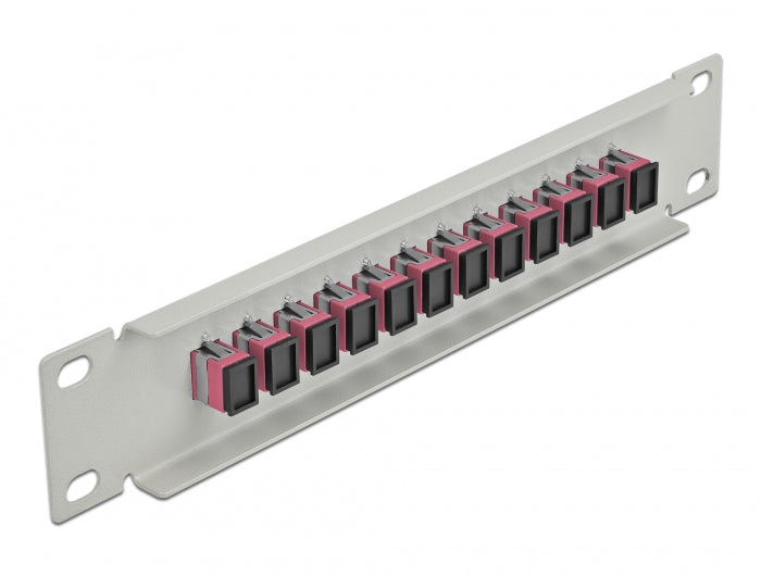 Delock 10″ LWL Patchpanel 12 Port SC Simplex violett 1 HE grau