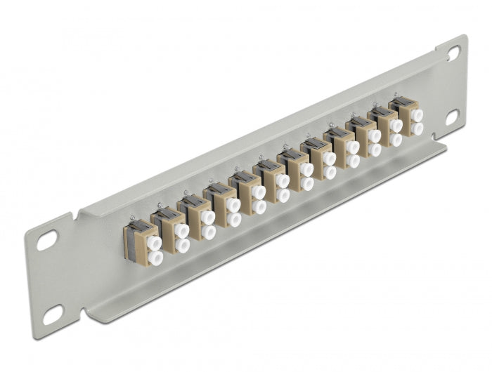 Delock 10″ LWL Patchpanel 12 Port LC Duplex beige 1 HE grau