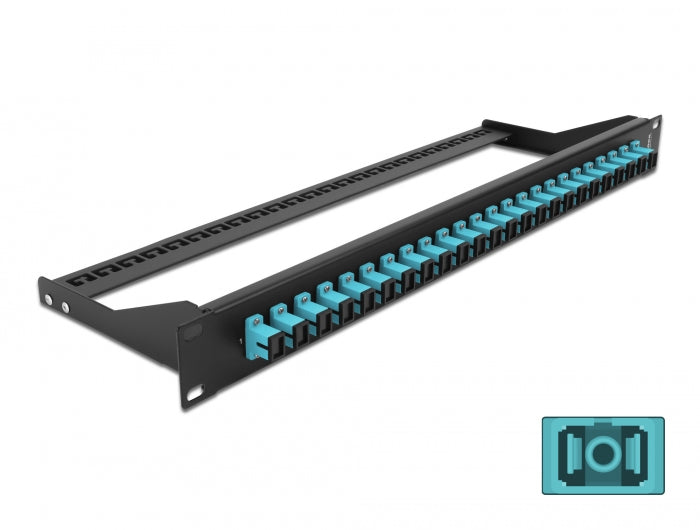 Delock 19″ LWL Patchpanel 24 Port SC Simplex aqua