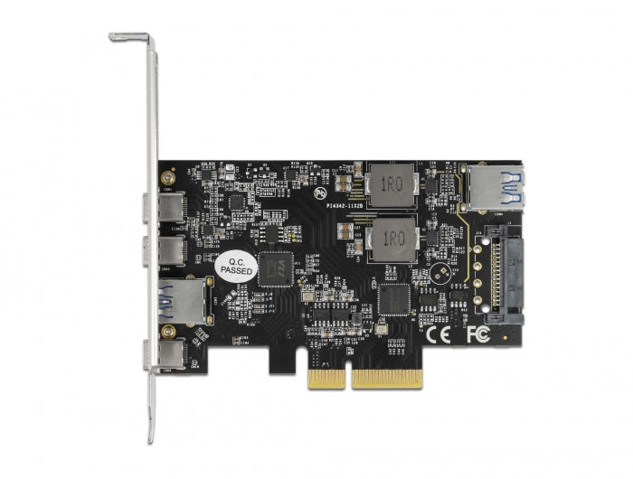 Delock PCI Express x4 Karte zu 3 x USB Type-C™ + 2 x USB Typ-A - SuperSpeed USB 10 Gbps - Low Profile Formfaktor