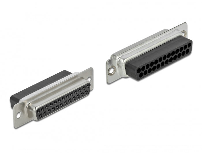 Delock D-Sub 25 Pin Crimp Buchse zu 2 x RJ45 Buchse mit Montagesatz beige