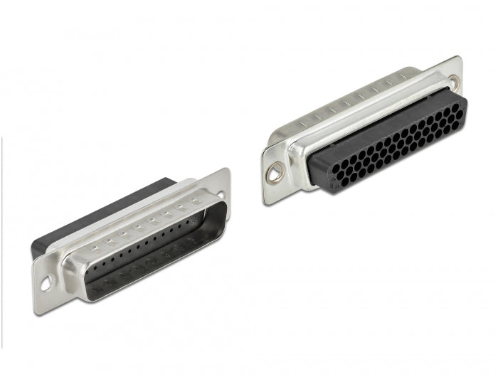 Delock D-Sub HD 44 Pin Crimp Stecker zu 2 x RJ45 Buchse mit Montagesatz beige