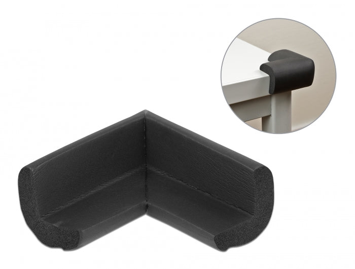 Delock Schaumstoff Kantenschutz selbstklebend 70 x 67 x 35 mm schwarz