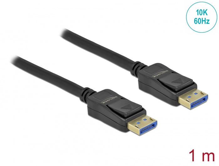 Delock DisplayPort Kabel 10K 60 Hz 54 Gbps Kunststoffgehäuse 1 m