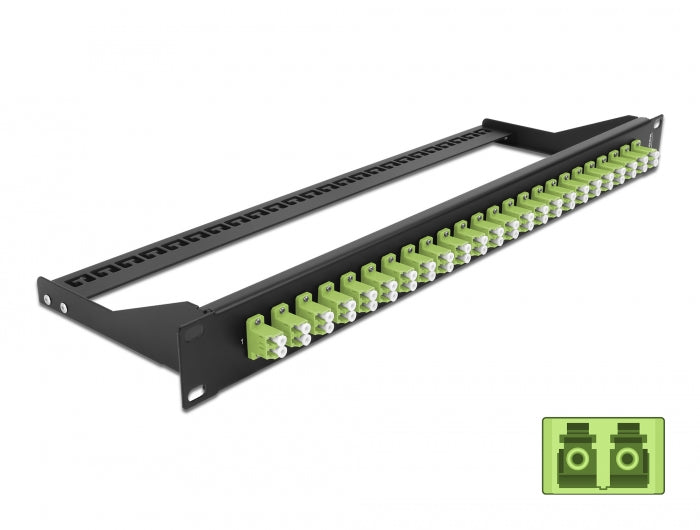 Delock 19″ LWL Patchpanel 24 Port LC Duplex lindgrün