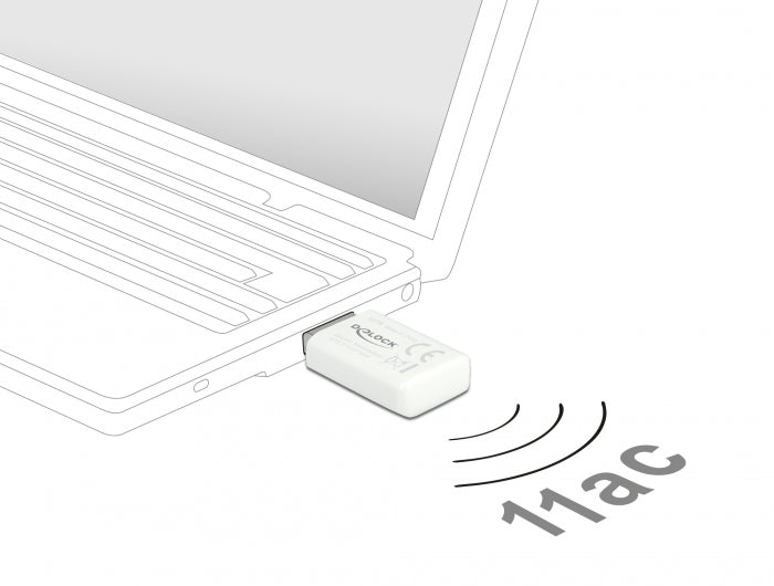 Delock USB Dualband WLAN ac/a/b/g/n Micro Stick 867 + 300 Mbps