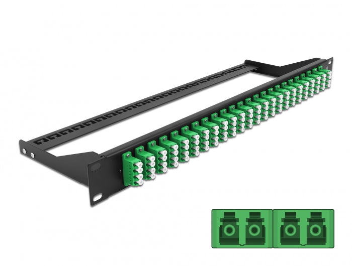 Delock 19″ LWL Patchpanel 24 Port LC Quad grün