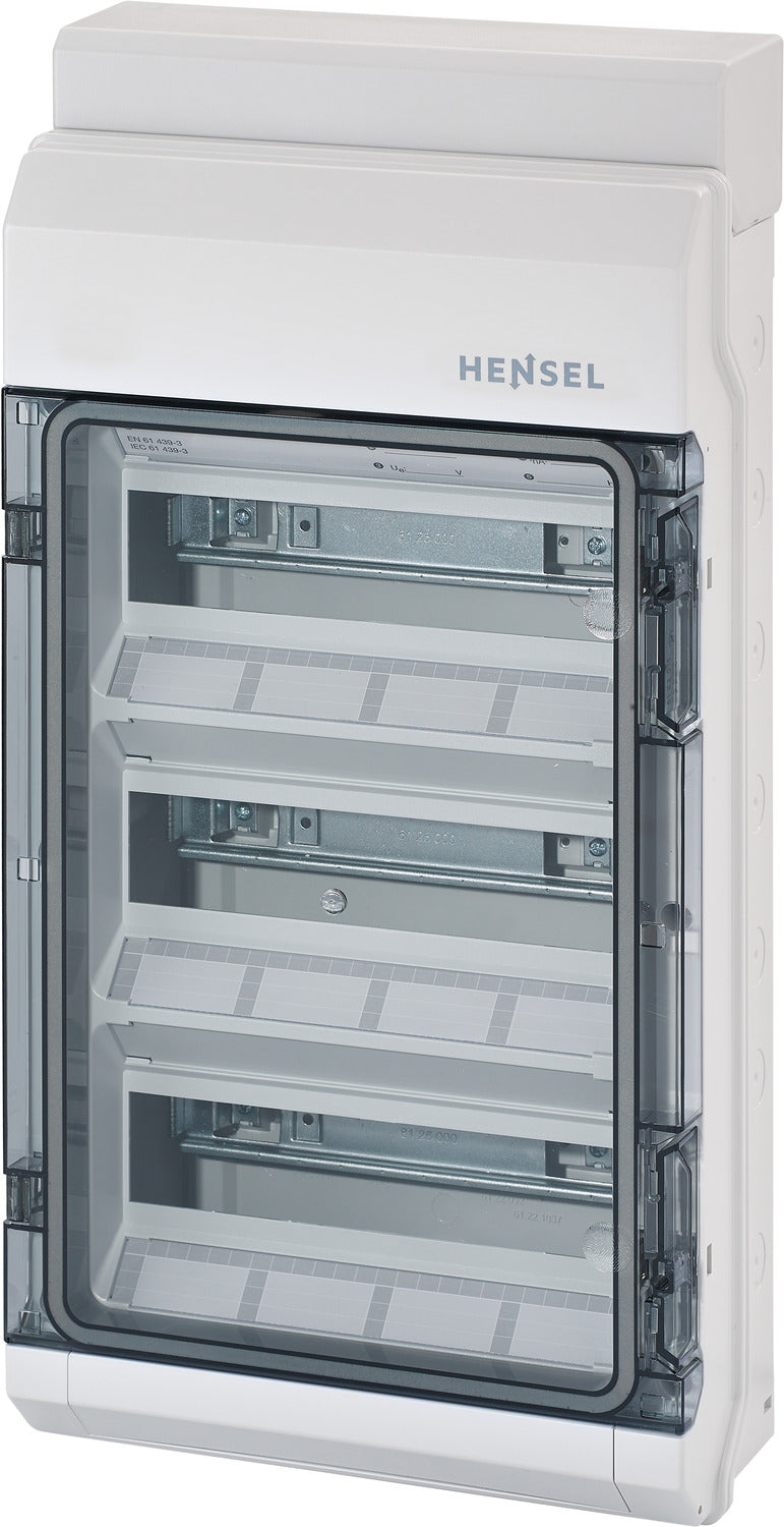 HENSEL Automatengehäuse AP 3x12TE Kst KV 9336 IP65 295x583x129mm ET93mm