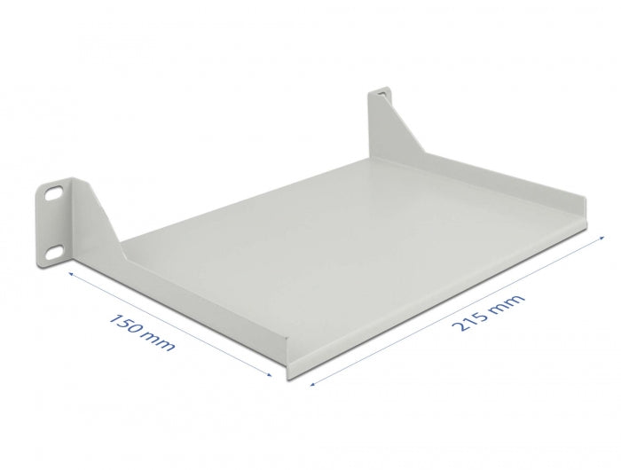 Delock 10″ Fachboden für Netzwerkschrank 1 HE grau