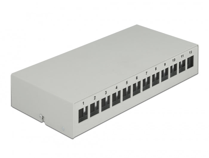 Delock Keystone Patchpanel 12 Port grau