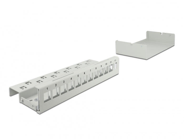 Delock Keystone Patchpanel 12 Port grau