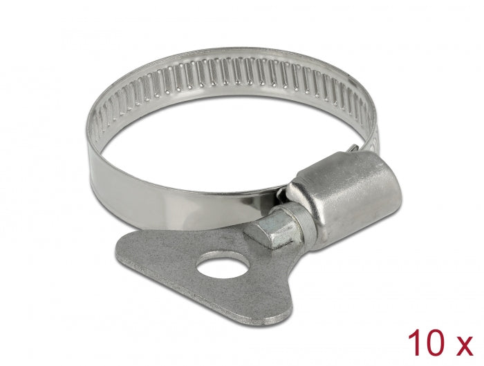 Delock Schlauchschelle mit Flügelmutter 25 - 40 mm 10 Stück Metall