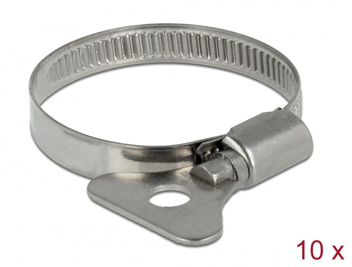 Delock Schlauchschelle mit Flügelmutter 32 - 50 mm 10 Stück Metall