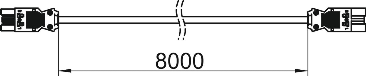 BETTERMANN Verbindungskabel 3p H05VV-F VL-3Q2.5 8 SW 2,5qmm L8000mm sw