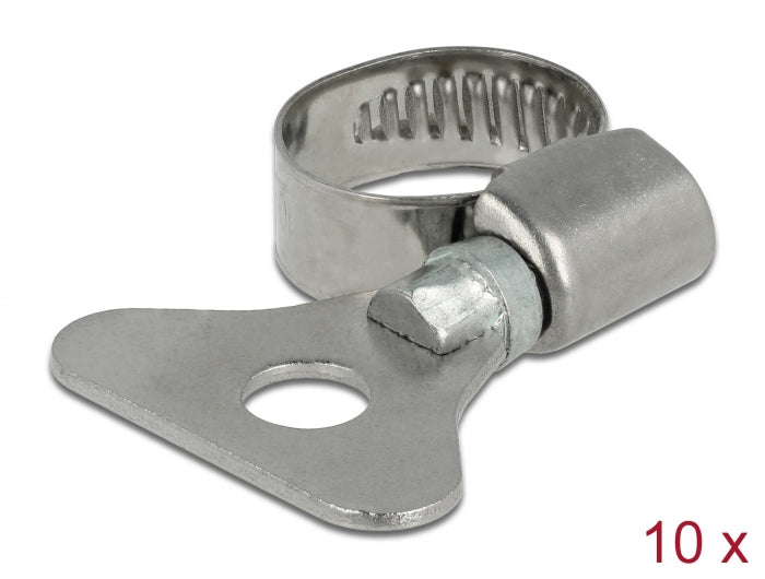 Delock Schlauchschelle mit Flügelmutter 10 - 16 mm 10 Stück Metall