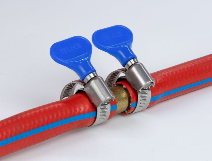 Delock Schlauchschelle mit Flügelmutter 10 - 16 mm 10 Stück blau