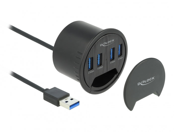 Delock 4 Port Tisch-Hub mit 4 x SuperSpeed USB Typ-A Port