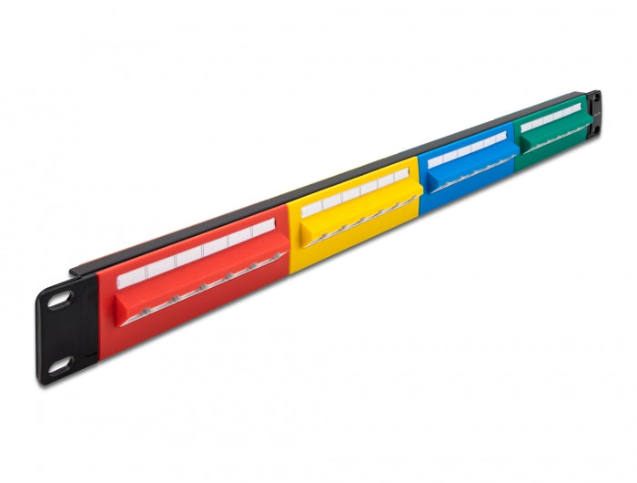 Delock 19″ Patchpanel 24 Port Cat.5e 1 HE farbig