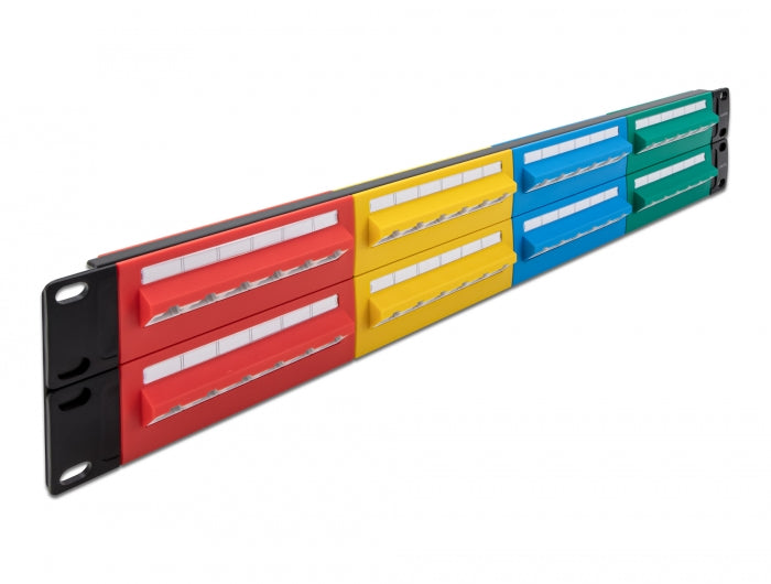 Delock 19″ Patchpanel 48 Port Cat.5e 2 HE farbig