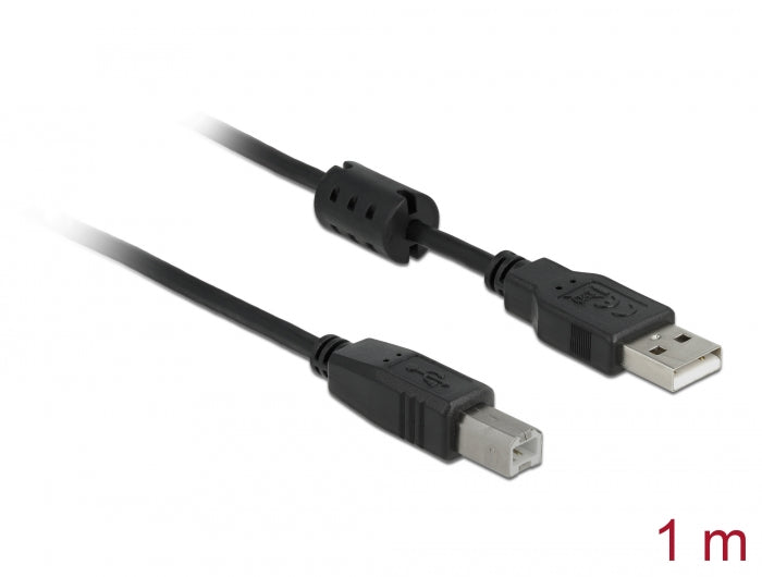 Delock Kabel USB 2.0 Typ A Stecker > USB 2.0 Typ B Stecker 1 m schwarz