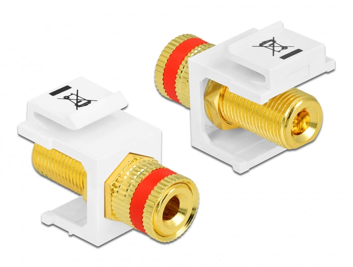 Delock Keystone Modul Polklemme > Gewindebuchse rot / weiß
