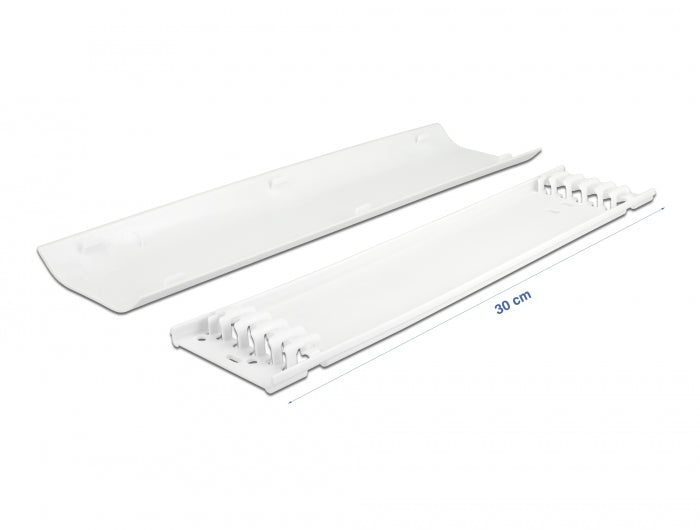 Delock Kabelkanal selbstklebend mit Kabelbefestigung 85 x 10 mm - Länge 300 mm 2 Stück weiß