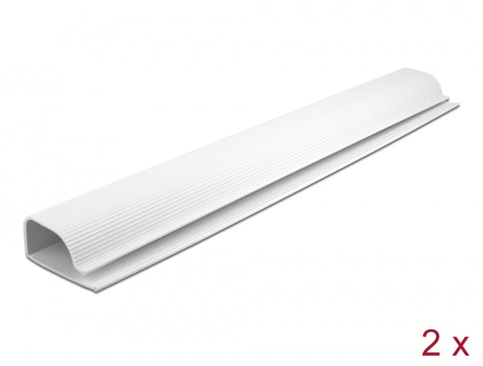 Delock Kabelkanal für Untertischmontage 63 x 28 mm - Länge 400 mm 2 Stück weiß