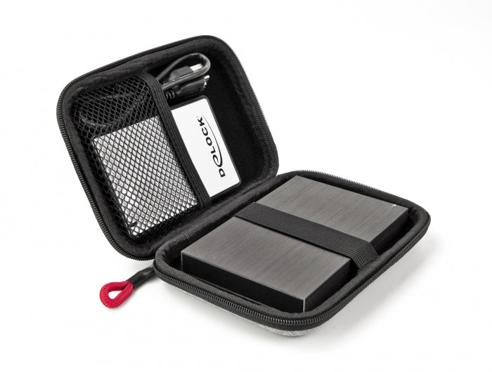 Delock Schutztasche für 2.5″ SSDs, externe Gehäuse oder Festplatten bis 12 x 8 x 2 cm