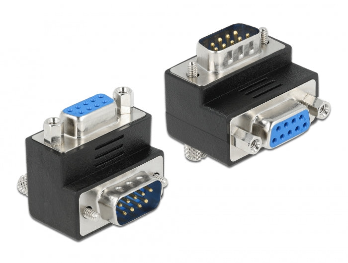 Delock D-Sub 9 Pin Stecker zu Buchse 90° gewinkelt