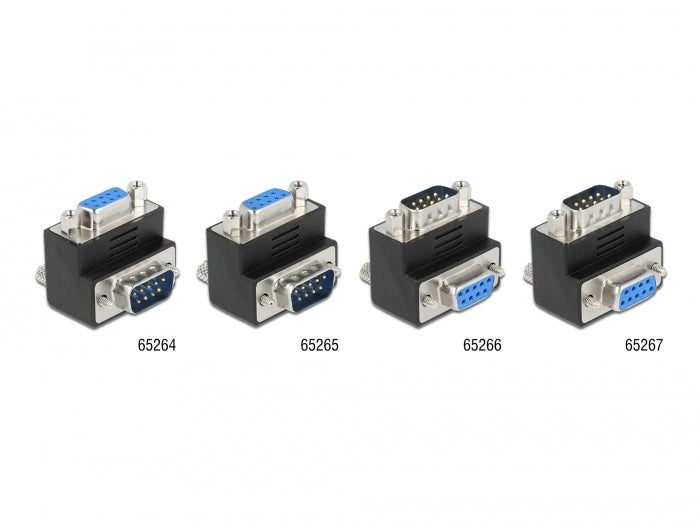 Delock D-Sub 9 Pin Stecker zu Buchse 270° gewinkelt