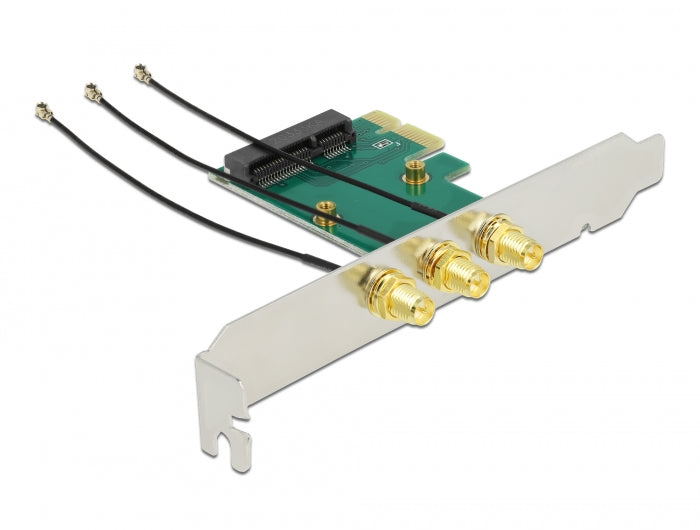 Delock PCI Express x1 Karte > Mini PCIe Slot + 3 RP-SMA Anschlüsse
