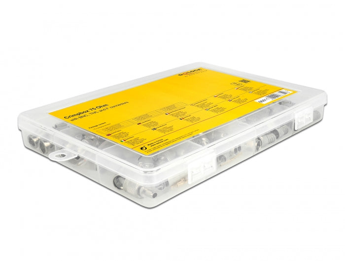 Delock Crimpbox 70-teilig 75 Ohm mit BNC, TNC und F Konnektoren