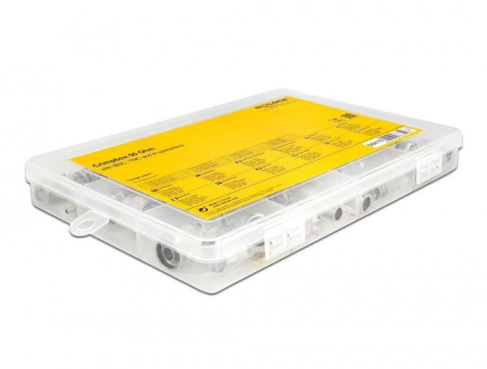 Delock Crimpbox 48-teilig 50 Ohm mit BNC, TNC und N Konnektoren