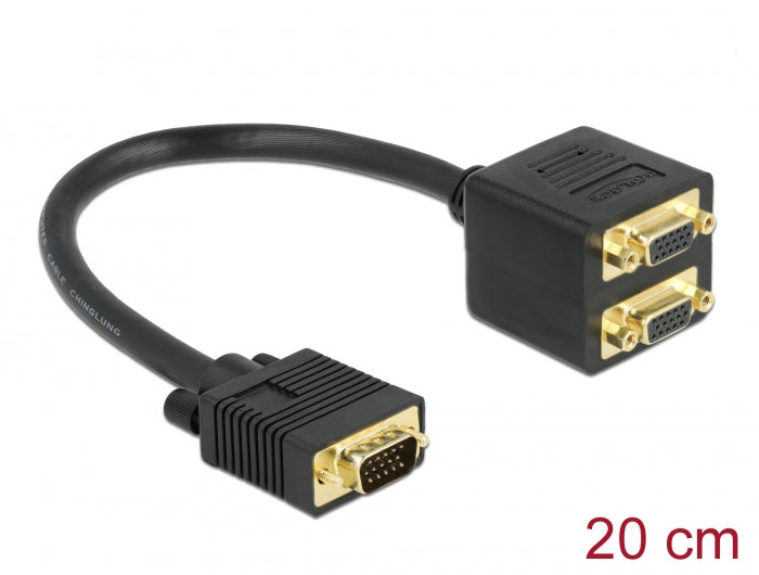 Delock Adapter VGA Stecker zu 2 x VGA Buchse