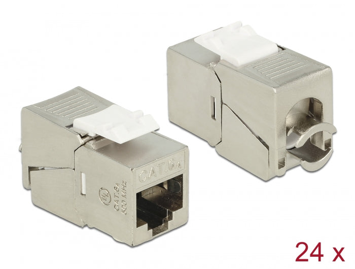 Delock Keystone Modul RJ45 Buchse > LSA Cat.6A STP kompakt 24 Stück