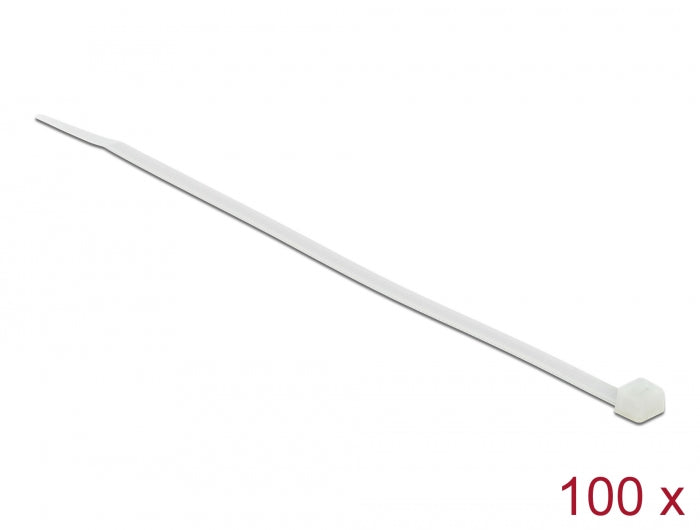 Delock Kabelbinder transparent L 200 x B 3,6 mm 100 Stück
