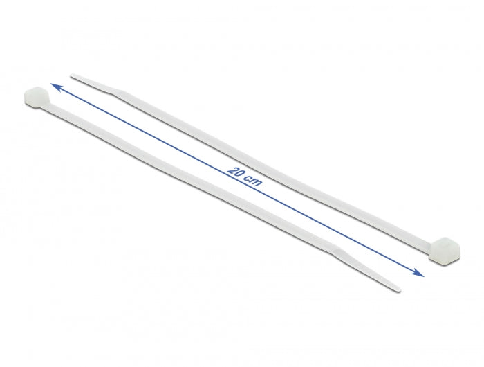 Delock Kabelbinder transparent L 200 x B 3,6 mm 100 Stück