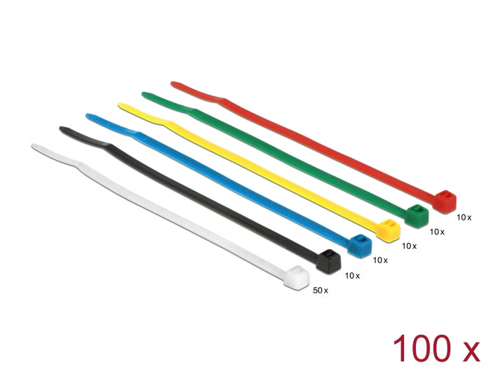Delock Kabelbinder farbig L 100 x B 2,5 mm 100 Stück