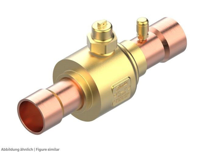 Kugelabsperrventil GBCT 35s 1-3/8" löt CO2, mit Schraderventil, max.140 bar,ODF