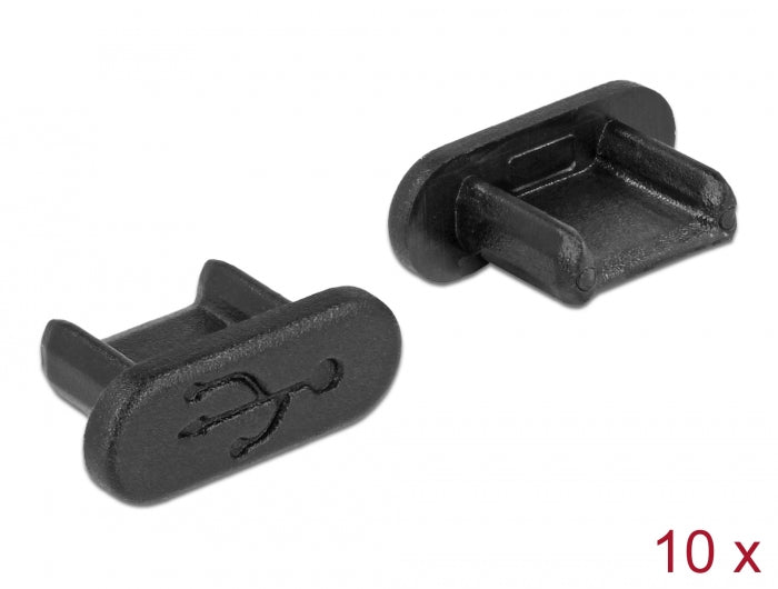 Delock Staubschutz für USB 2.0 Micro-B Buchse ohne Griff 10 Stück schwarz