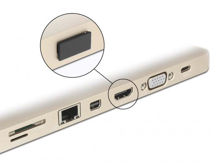 Delock Staubschutz für HDMI A Buchse ohne Griff 10 Stück schwarz