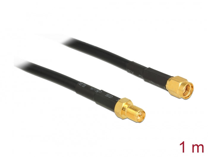 Delock Antennenkabel RP-SMA Stecker > RP-SMA Buchse CFD/RF200 1 m low loss