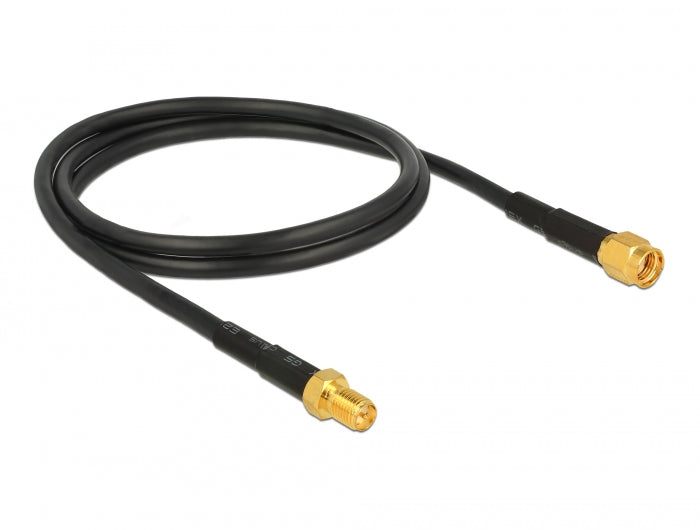 Delock Antennenkabel RP-SMA Stecker > RP-SMA Buchse CFD/RF200 1 m low loss