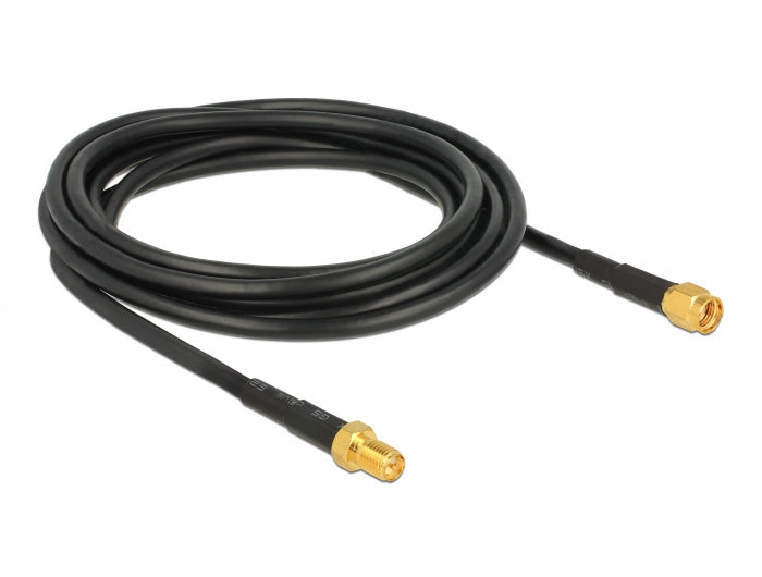 Delock Antennenkabel RP-SMA Stecker > RP-SMA Buchse CFD/RF200 3 m low loss