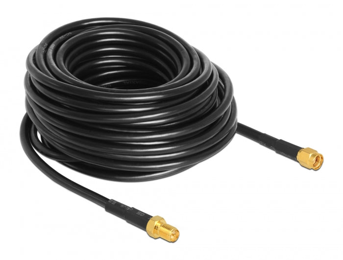 Delock Antennenkabel SMA Stecker > SMA Buchse CFD/RF200 15 m low loss