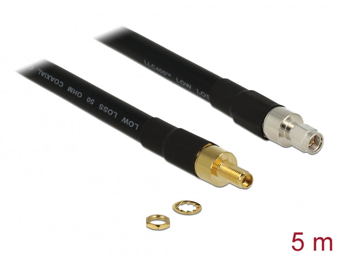 Delock Antennenkabel SMA Stecker > SMA Buchse CFD400 LLC400 5 m low loss