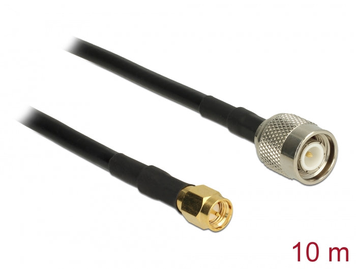 Delock Antennenkabel TNC Stecker > SMA Stecker RG-58 C/U 10 m