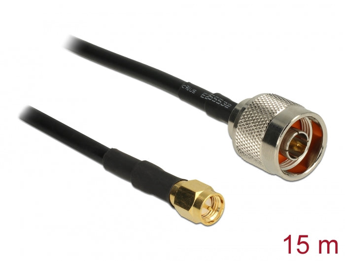 Delock Antennenkabel N Stecker > SMA Stecker CFD200 15 m low loss