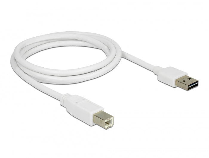 Delock Kabel EASY-USB 2.0 Typ-A Stecker > USB 2.0 Typ-B Stecker 1 m weiß